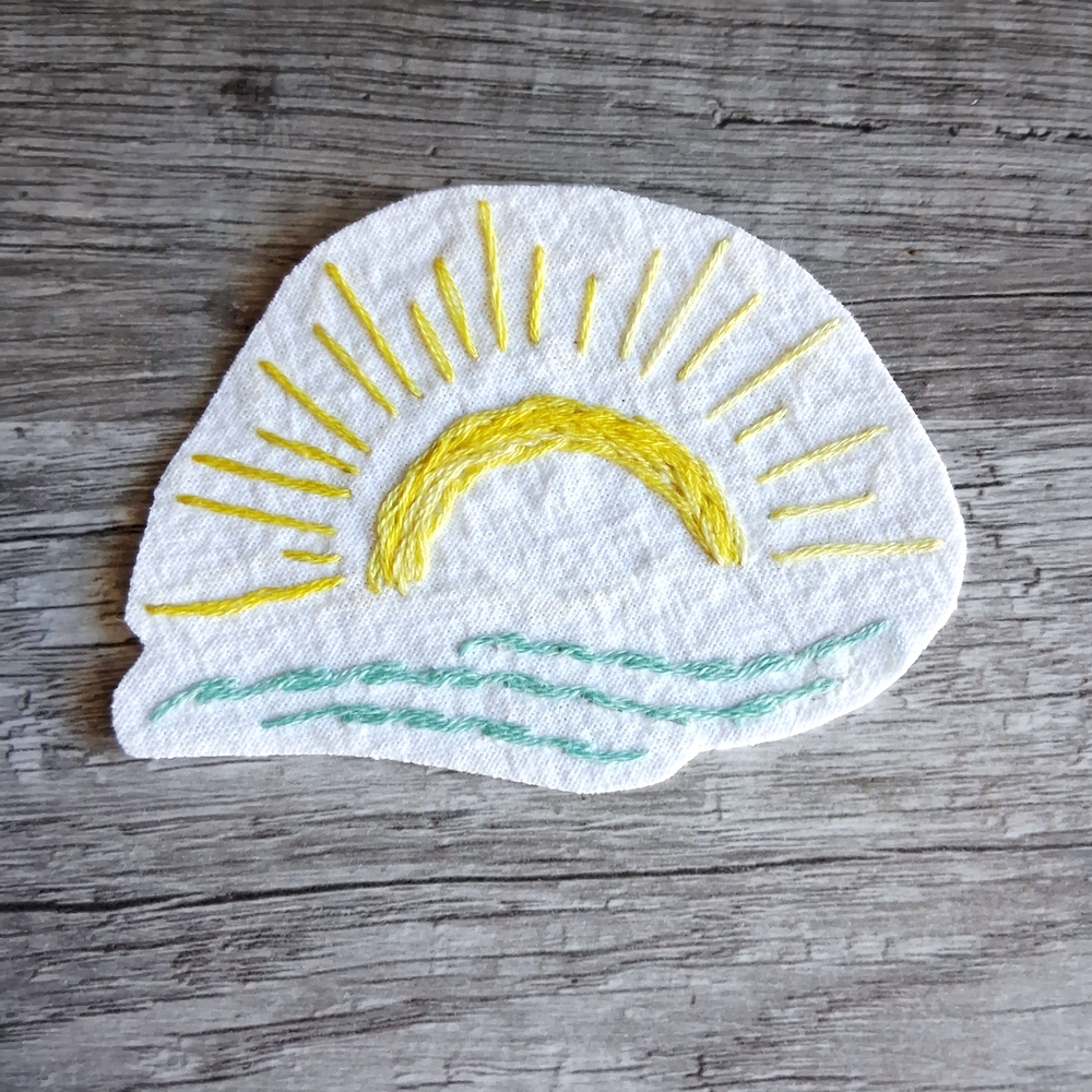 Embroidered Sun and Waves Patch - Picture 3 of 5